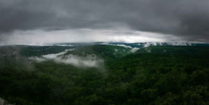 White clouds caress the Arkansas Landscape under White Rock Mountain