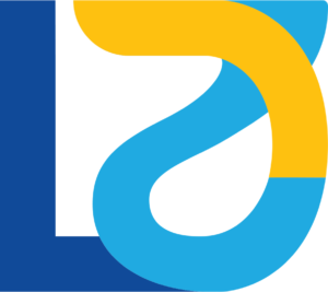 L 2 D Blue cyan and mustard logo